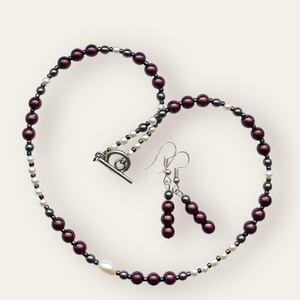 Set handmade �Purple pearls - Artynos.ro
