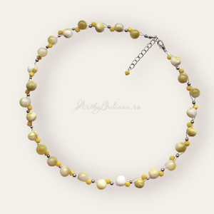 Colier handmade Coronita galbena - Artynos.ro