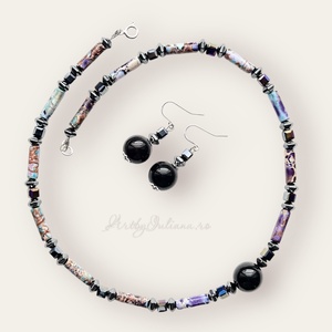 Set argint 925 si pietre semipretioase Luna deasupra marii - Artynos.ro