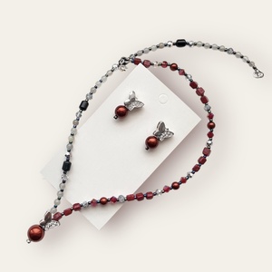 Set handmade cu pietre semiprețioase Fluture dragut - Artynos.ro
