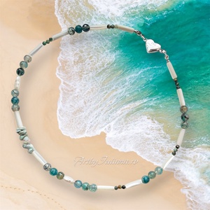 Colier handmade cu pietre semipretioase si argint Culorile oceanului - Artynos.ro
