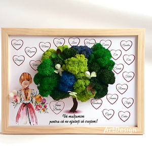 Tablou cu licheni stabilizați, Casă & Stil de viață, Accesorii pentru decorat casa, Decorațiuni de pereți, decorațiuni suspendate, Tablou cu licheni, Altele, ARTYNOS