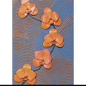 Tablou Texturat Orhidee, Arte vizuale și accesorii , Picturi, Picturi în tehnică mixtă, Pictură, Ceramică, ARTYNOS