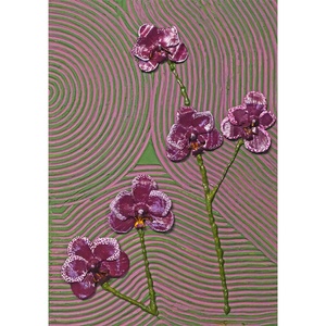 Tablou Texturat Orhidee, Arte vizuale și accesorii , Picturi, Picturi în tehnică mixtă, Pictură, Ceramică, ARTYNOS