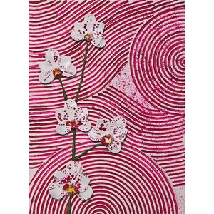 Tablou Texturat Orhidee, Arte vizuale și accesorii , Picturi, Picturi în tehnică mixtă, Pictură, Ceramică, ARTYNOS
