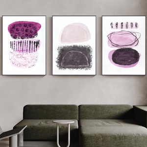 Set 3 printuri acuarela pe hartie poster acuarela print abstract roz negru decoratiune interioara design interior cadou, Casă & Stil de viață, Accesorii pentru decorat casa, Picturi murale, Postere, Fotografie, grafică, desen, ilustrație, Pictură, ARTYNOS