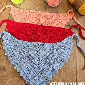 Bandana crosetata - S, Imbracaminte si moda, Esarfe, palarii, fularuri, Sal, esarfa de cap, Crosetat, ARTYNOS
