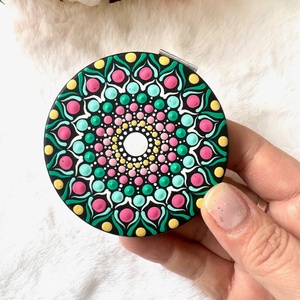 Oglinda Pictata manual - Stil Mandala , Casă & Stil de viață, Accesorii pentru decorat casa, Oglinzi perete, oglinzi decor, Obiecte pictate, Pictură, ARTYNOS