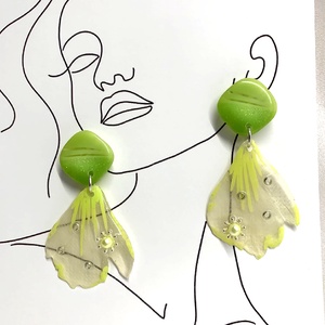 cercei handmade unicat din rasina si flori naturale 00083 - Artynos.ro