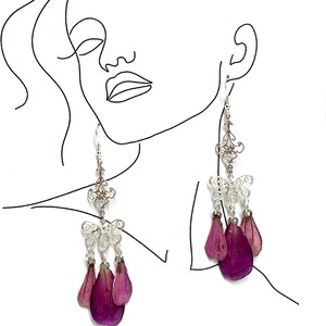 cercei handmade unicat din rasina si flori naturale 00092 - Artynos.ro