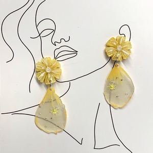 cercei handmade unicat din rasina si flori naturale 00117 - Artynos.ro