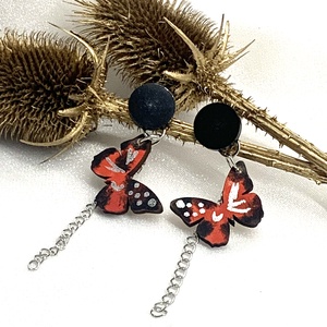cercei handmade unicat din lemn -pictati manual 00127 - Artynos.ro