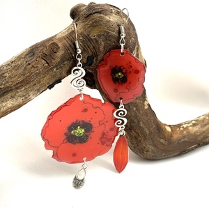 cercei handmade unicat din rasina si flori naturale 00510 - Artynos.ro