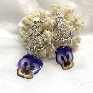 cercei handmade unicat din rasina 00518 - Artynos.ro