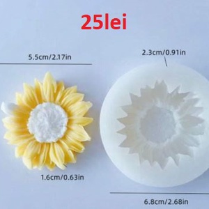 Matrite Silicon pentru Lumanari/Sapun/Ipsos- Floarea Soarelui, Lavanda, Frunza Ginkgo Biloba, Lamaie - Artynos.ro