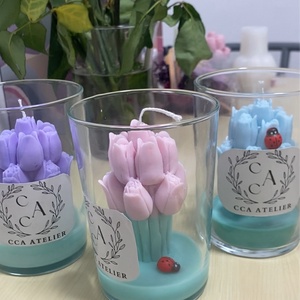 Lalele în ghiveci din ceară naturală de soia, Casă & Stil de viață, Lumânări, parfumuri, arome, Lumânare - lumânări artizanale, Lumânare și fabricarea lumânărilor, ARTYNOS