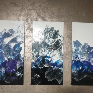 Tablou canvas Valuri imaginare, Arte vizuale și accesorii , Picturi, Pictură acrilică, Pictură, ARTYNOS