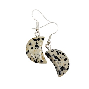 Cercei semiluna cu jasp dalmatian - Artynos.ro