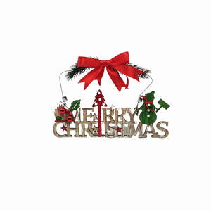 Decoratiune pentru Craciun din lemn si sarma, cu inscriptia Merry Christmas, 16x25 cm,   3097 - Artynos.ro