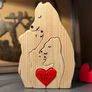 Decorațiune tip puzzle Ursuleți , Casă & Stil de viață, Accesorii pentru decorat casa, Decorațiuni de masă și decorațiuni pentru rafturi , Decorațiuni de masă, Prelucrarea lemnului, ARTYNOS