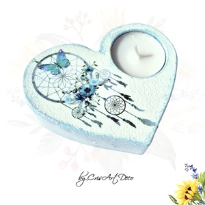 Suport decorativ pentru lumanare - dreamcatcher 114416, Casă & Stil de viață, Lumânări, parfumuri, arome, Suport lumânări, Decoupage, transfer și tehnici șervețel, Pictură, ARTYNOS