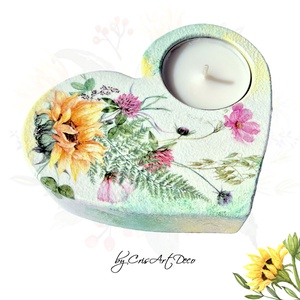 Suport decorativ pentru lumanare - buchet floarea soarelui 121120 - Artynos.ro