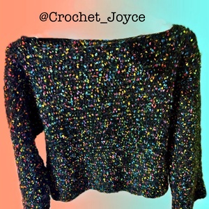 Black Colorful Jersey , Îmbrăcăminte și modă, Haine damă, Bluze damă, Croșetat, ARTYNOS