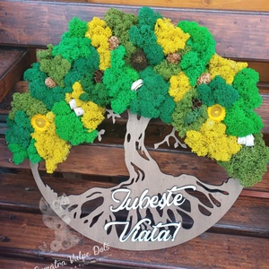Copacul Vietii cu licheni stabilizati si flori criogenate 40 cm, Casa & Stil de viata, Accesorii pentru decorat casa, Decoratiuni de pereti, decoratiuni suspendate, Decoratiuni cu licheni, Aranjament de flori, ARTYNOS