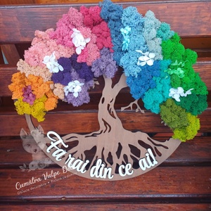 Copacul Vietii cu licheni stabilizati si flori criogenate 40 cm, Casa & Stil de viata, Accesorii pentru decorat casa, Decoratiuni de pereti, decoratiuni suspendate, Decoratiuni cu licheni, Aranjament de flori, ARTYNOS