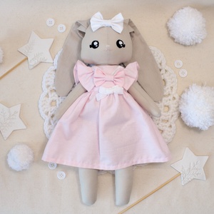 Papusa iepuras Ninca cu fundite, Jucarii si echipamente pentru copii, Cadouri baby shower, Papusi si fabricare de marionete, Cusatura, ARTYNOS