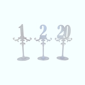 Set 1-20 numere de masa din lemn - model royal - argintiu - 25cm, Accesorii nunta, Materiale decor pentru nunta, Decoratiuni pentru masa de nunta , Prelucrarea lemnului, ARTYNOS