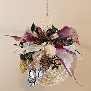 Glob mare natural, Accesorii de Crăciun, Cadou tematic de Moș Crăciun, decorațiuni, Decor de interior Moș Crăciun, Aranjament de flori, ARTYNOS