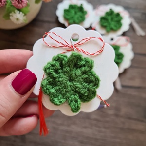 Martisor trifoi crosetat, Bijuterii, Mărțișor, Croșetat, ARTYNOS