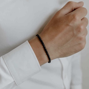Bratara unisex/barbati onix negru fatetat, Bijuterii, Bratari, Bratara cu margele, Altele, ARTYNOS