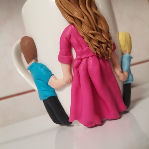 Cana personalizata fimo, mama si copii, Casă & Stil de viață, Accesorii pentru echipamente de bucătărie, Accesorii de servire, Căni, Plastilină, Lucrare cu argilă, ARTYNOS