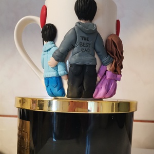 Cana personalizata cu fimo, tata si copii, Casă & Stil de viață, Accesorii pentru echipamente de bucătărie, Accesorii de servire, Căni, Ceramică, Plastilină, ARTYNOS
