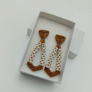 Cercei - 3D - bronz sidef/ivory, Bijuterii, Cercei, Cercei si ornamente pentru urechi, Arta de sticla, Confectionarea bijuteriilor, ARTYNOS