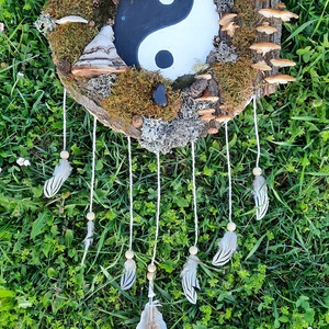 Tablou Natural Licheni Mușchi Yin and yang, Casă & Stil de viață, Accesorii pentru decorat casa, Decorațiuni de pereți, decorațiuni suspendate, Decorațiuni cu licheni, Pictură, Prelucrarea lemnului, ARTYNOS