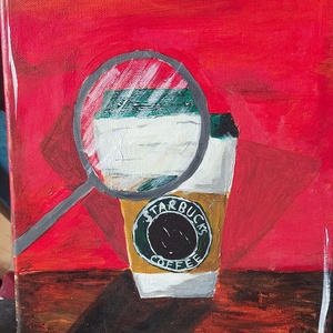 Pahar de Starbucks, Arte vizuale si accesorii , Picturi, Pictura acrilica, , ARTYNOS