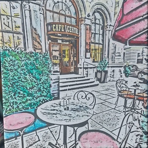 Peisaj la cafenea, Casa & Stil de viata, Accesorii pentru decorat casa, Picturi murale, Tablouri/picturi pe panza, , ARTYNOS