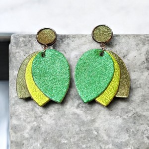 Vibrant leaves 23 - cercei cu accesorii din otel inoxidabil - Artynos.ro