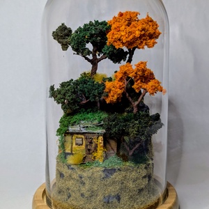 Diorama coliba abandonata, Casa & Stil de viata, Accesorii pentru decorat casa, Decoratiuni de masa si decoratiuni pentru rafturi , Florarii si gradini de sticle, , ARTYNOS