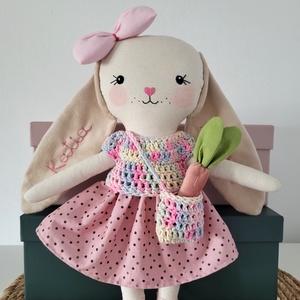 Iepuraș cu săculeț și morcov multicolor , Jucării și echipamente pentru copii, Cadouri baby shower, Păpuși și fabricare de marionete, Cusătură, ARTYNOS