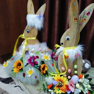 Decorațiune Iepuraș , Casă & Stil de viață, Accesorii pentru decorat casa, Decorațiuni de masă și decorațiuni pentru rafturi , Decorațiuni de masă, Altele, Aranjament de flori, ARTYNOS