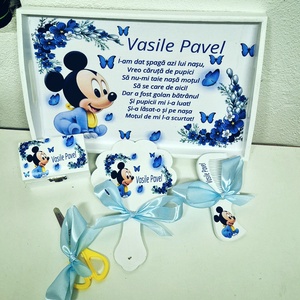 Set mot/turta mickey mouse 5 accesorii, Jucării și echipamente pentru copii, Saci și seturi pentru copii, Seturi pentru copii, Altele, Decoupage, transfer și tehnici șervețel, ARTYNOS