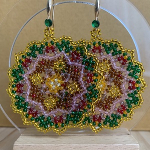 Cercei mandala din margele, Bijuterii, Cercei, Cercei rotunzi, Confectionarea bijuteriilor, ARTYNOS