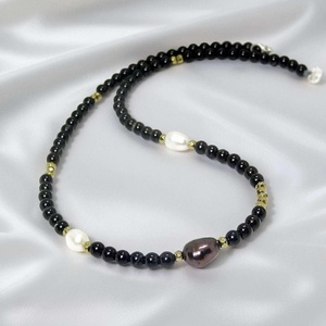 Colier din onix negru, perle si hematit., Bijuterii, Coliere, Coliere cu margele, Altele, ARTYNOS