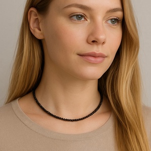 Colier turmalina neagra fatetata - Sparkle, Bijuterii, Coliere, Coliere cu margele, Altele, ARTYNOS