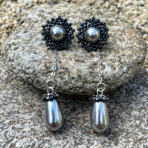 Cercei 4 în 1 cu perle Swarovski și argint  - Artynos.ro