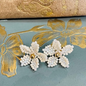 Cercei 4 în 1 cu perle de cultură, Bijuterii, Cercei, Cercei si ornamente pentru urechi, Tesatura, Impletituri, broderie cu margele, ARTYNOS